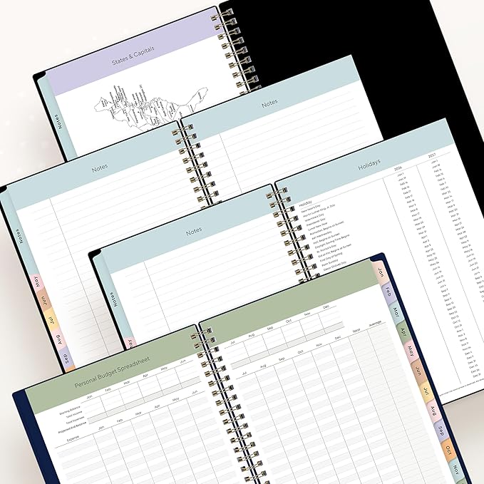 Blue Sky 2026 Weekly and Monthly Planner Calendar, January 2026 - December 2026, 5.875” x 8.625”, Flexible Cover, Storage Pocket, Ruler, Colorful Interior, Includes Extra 30 Sheets of Notes, Starlight