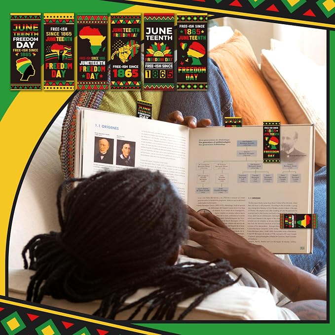 Haooryx Juneteenth Magnetic Bookmark - 72Pcs Black History Month Bookmark Magnetic Page Marker Page Clip for African American BHM Celebration Gift Party Decoration School Student Reward Teacher Supply