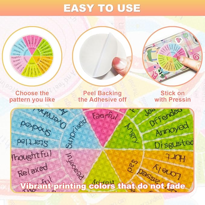 Tastin Calm Strips Anxiety Relief Adhesive Sensory Stickers, 24 Pcs - Safe Materials & Waterproof, Ideal for School, Office, and Classroom Use - A Thoughtful Christmas Stocking Stuffer