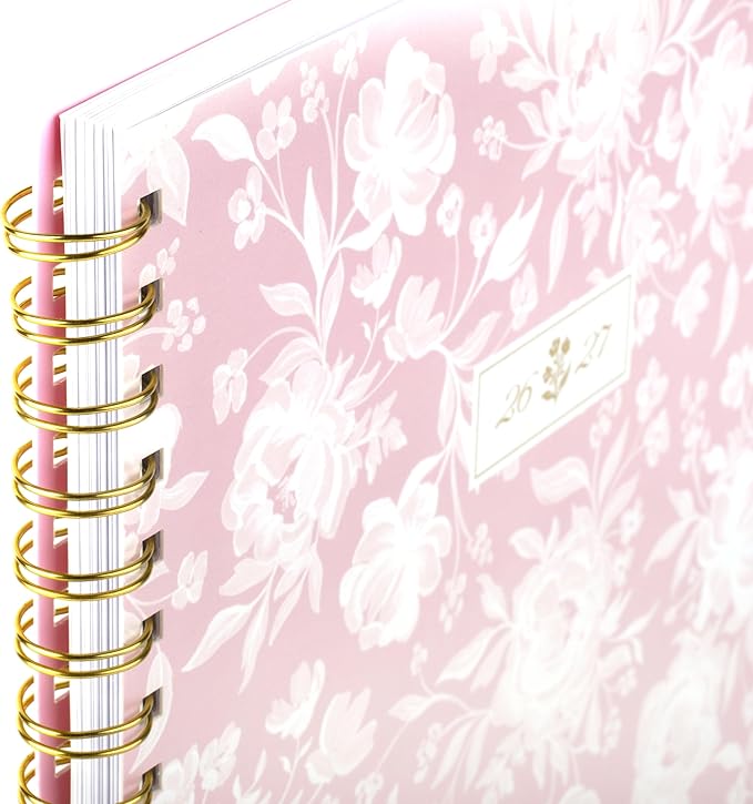 Cambridge Planner 2026-2027 Weekly & Monthly Academic 12-Month July-June, 8-1/2" x 11", Cherrywood Lane, Peony Lace (CL18-905A)