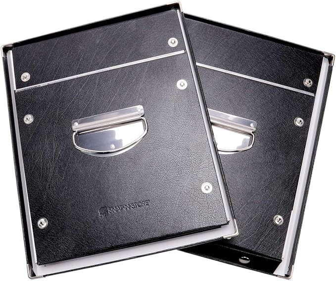 Snap-N-Store File Storage Box & Organizer - 2 Pack - 13.25 x 10.75 x 9.875 Inch Letter Size Portable File Boxes with Lids for Documents - Back To School Supplies for College Students - Black
