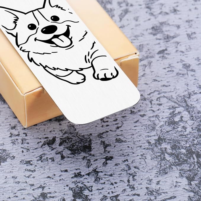 Corgi Dog Bookmark for Dog Lovers Gifts for Women, Corgi Gifts for Corgi Lovers, Book Marks for Reading Women, Dog Mom Dad Birthday Christmas, Pet Owner Page Marker Dog Themed Book Club Gifts