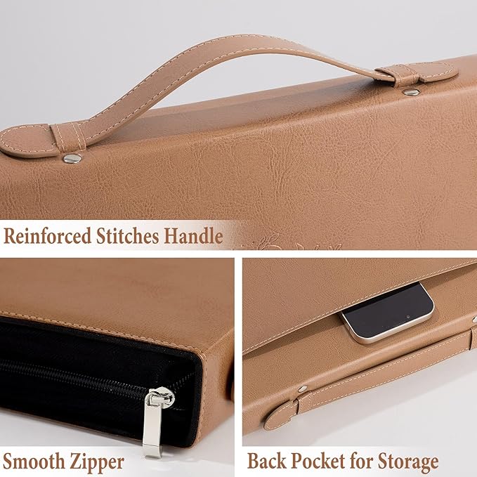 Bible Cover Case for Women and Men, PU Leather Bible Bag Bible Study Supplies Accessories with Detachable Wrist Strap