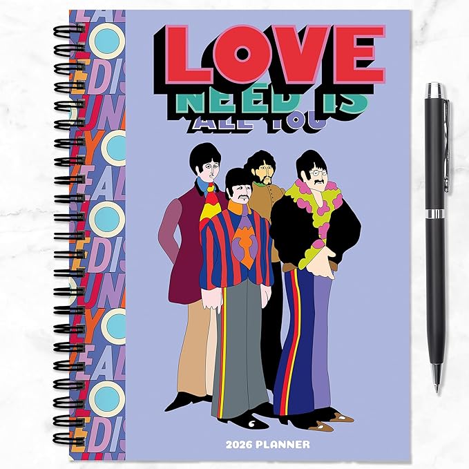 TF Publishing 2026 All You Need is Love Medium Weekly Monthly Planner with 12-Month Calendar Grid, Goals and Task Trackers - Weekly Schedule Planner w/Priority List Section and Stickers - 6.5in x 8in
