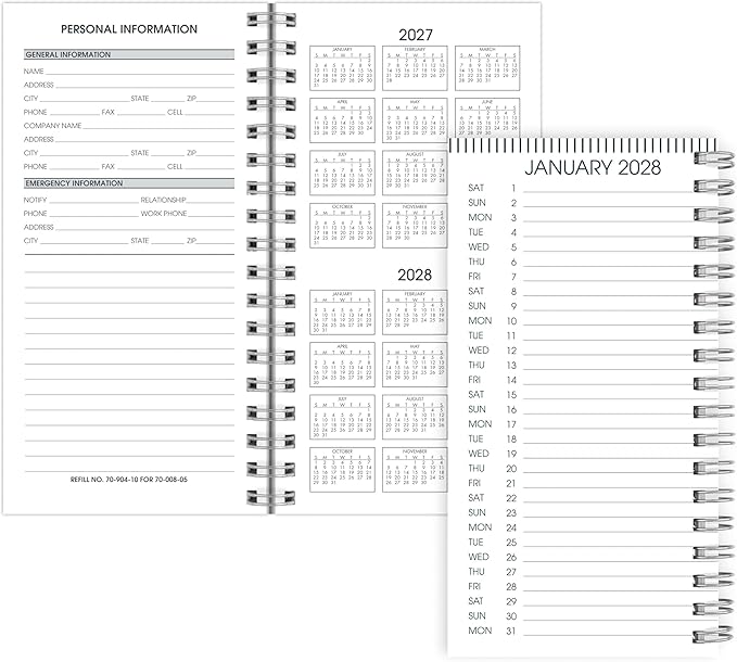 AT-A-GLANCE 2027 Weekly Appointment Book Planner Refill for 7000805, 3.25" x 6.25", Pocket Size (709041027)