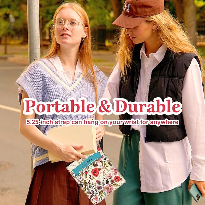 Slohif Book Sleeve Pouch Book Cover Protector with Zipper Cute Book Beau Booksleeve Small Large Retro Flowers Pouches for Paperback HardBook Cover Reading Accessories for Students Women Readers