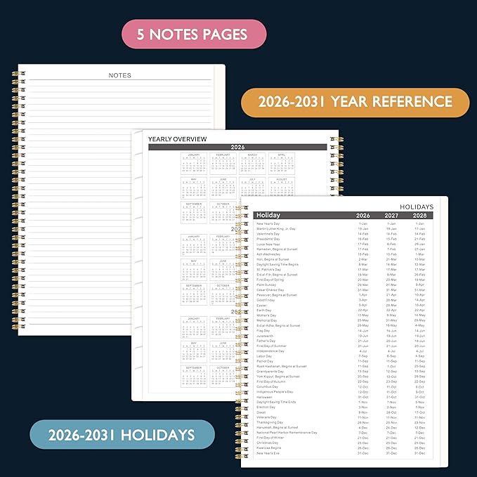 2026-2031 Monthly Planner - 5 Year Monthly Planner 2026-2031 from Jul. 2026 - Jun. 2031, 8.5" x 11", 60 Months Large 5 Year Planners with Tabs, Double-Side Pocket