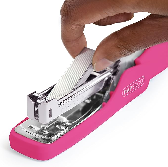 Rapesco X5-25ps Less Effort Stapler, 25-Sheet Capacity - Hot Pink (1384)