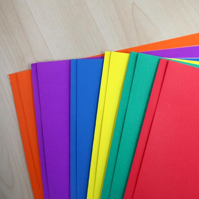 BAZIC Products Asst. Color 2-Pocket Portfolios with 3-Prong Fastener, for Filing Office Home, Set of 10