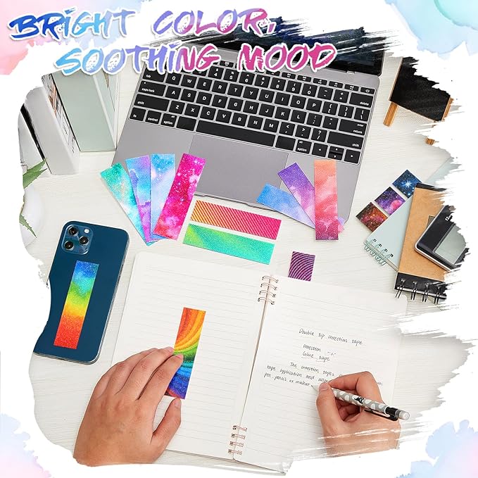 Gersoniel 36 Pcs Anxiety Sensory Stickers Strips Adhesive Textured Mental Health Calm Stickers Mindfulness Fidget Decals Stress Anxiety Relief Items for Therapy Office Desk(Mixed Style)