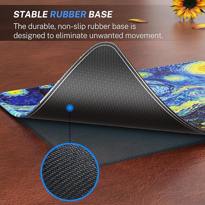MROCO Essential Office & Gaming Mouse Pad, 8.5 x 11 Inch, Starry Night | Anti-Fray Stitched Edges, Functional and Stylish Pattern Design, Non-Slip Rubber Base, Water and Stain Resistant Protection