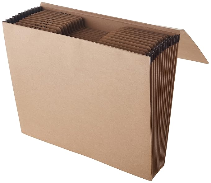 Pendaflex Expanding Kraft File with Flap, Jan.-Dec. Index, 12 x 10, 1 per Box (K-17M-OX),Brown (Pack of 5)
