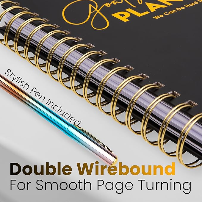 Daily Planner Undated - Aesthetic Undated Planner Notebook with To-Do List- Project Management Planner for Easy Organization and Task Boosting Productivity- 208-pages-A5 goal planner with pen
