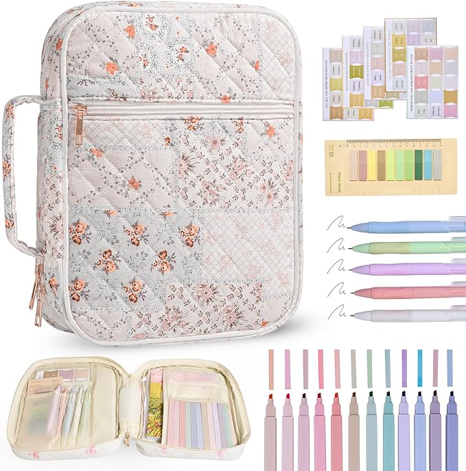 Bible Cover Case for Women Large Bible Cover Bag Quilted Bible Carrying Case for Girls Bible Study Supplies Accessories Christian Gifts for Women (Color Mosaic, Large)