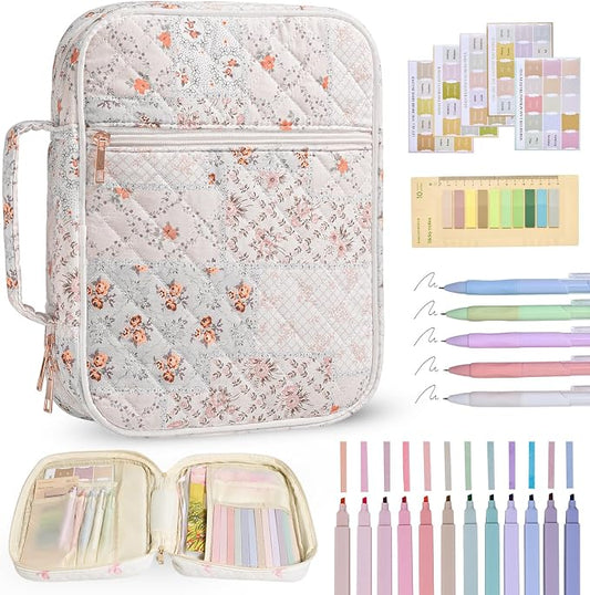 Bible Cover Case for Women Large Bible Cover Bag Quilted Bible Carrying Case for Girls Bible Study Supplies Accessories Christian Gifts for Women (Color Mosaic, Large)
