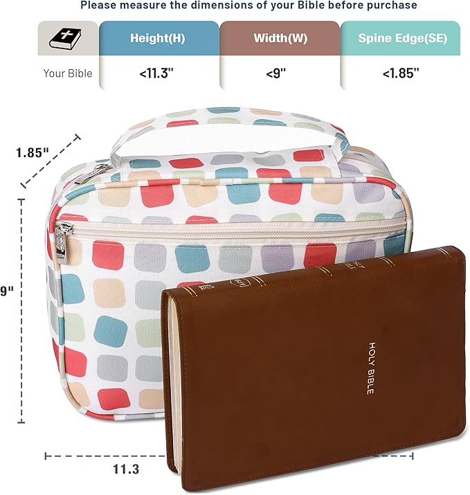Mr. Pen- Bible Cover Case, Carrying Book Case with Durable Handle and Zippered Pocket, Bible Protective Church Bag for Men & Women, Christian Gifts, Jewel Tones