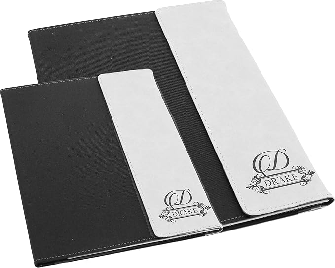 My Personal Memories Customized Portfolio with Custom Monogrammed Flap - Engraved Teacher, Student, Business, Man, Woman, Gift (White Flap)