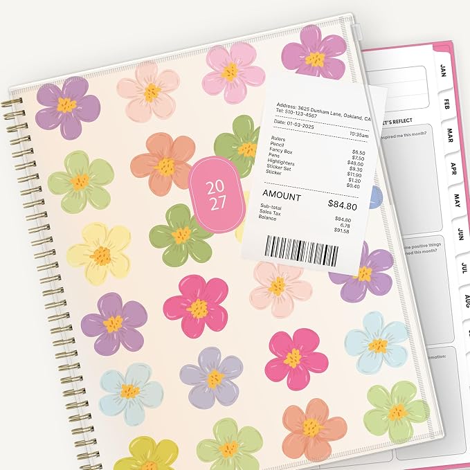 Blue Sky Gen Z 2027 Weekly and Monthly Planner Calendar, January 2027 - December 2027, 8.5" x 11", Flexible Cover With Zip Pouch, Durable Twin Wire Binding, Laminated Tabs, Storage Pocket, Capri