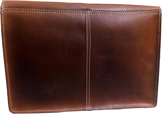 CALYX Leather Folder, Full Grain Leather File Folder Organizer Document Holder, Leather Portfolio for Men – Spacious Leather Folio Laptop Sleeve Case for 13" Laptops, MacBook & Tablets (Crazy Tan)