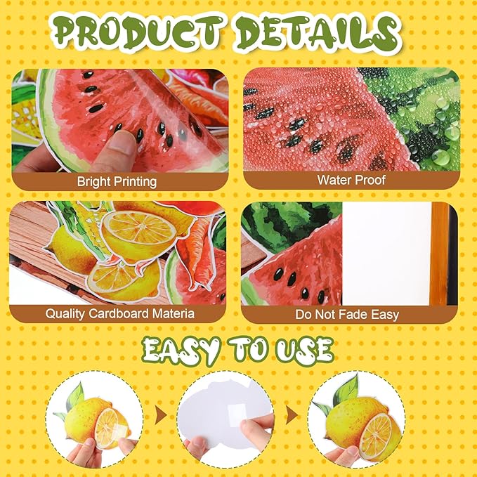 Fuutreo 75 Pcs Farmers Market School Classroom Bulletin Board Decoration Set Fruit Vegetable Classroom Bulletin Board Paper Growth Cutout Accent for Wall Chalkboard Decor