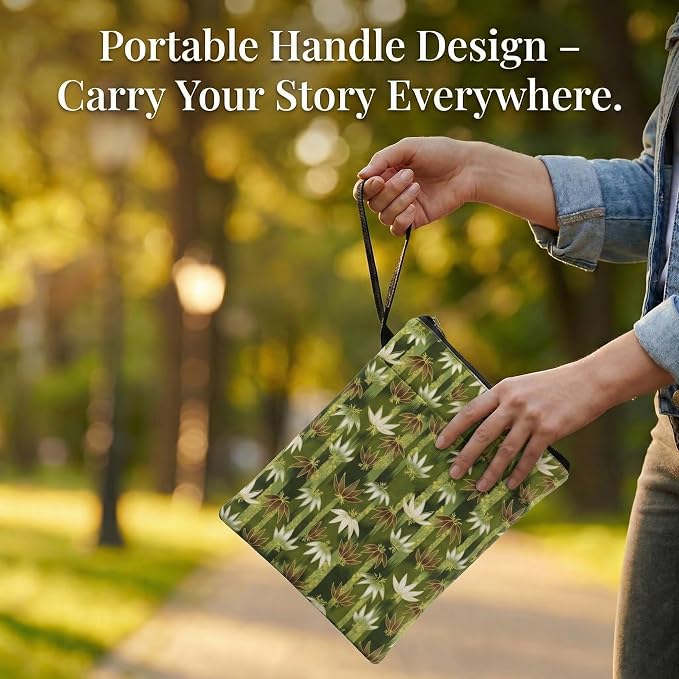 Book Sleeve for Paperbacks – Padded Book Cover with Zipper, Dust-Proof Protector Sleeve, Fabric Books Pouch Fit for Books Notebook Journal, Maximum 8x11inch