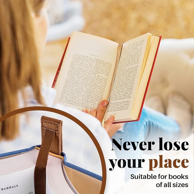 Superior Essentials Planner Magnetic Bookmark - Genuine Leather, Single Long Ribbon Bible Bookmark for Book Lovers - Amplify Your Love for Books with Our Elegant Ribbon Page Marker (1PC, Coffee Brown)