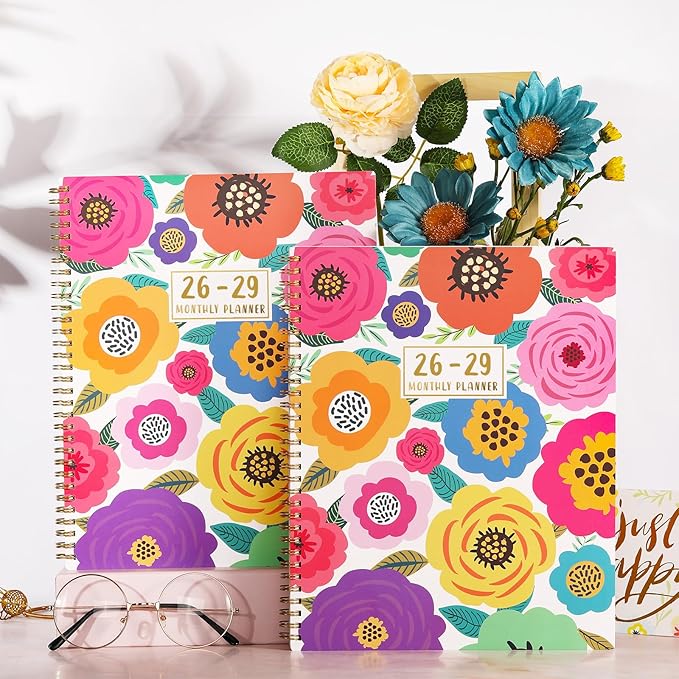 2026-2029 Monthly Planner - 3 Year Monthly Planner 2026-2029, Jul.2026 - Jun.2029, 9" x 11", 3 Year Calendar with 36-Month Tabs, Inner Pocket - Floral