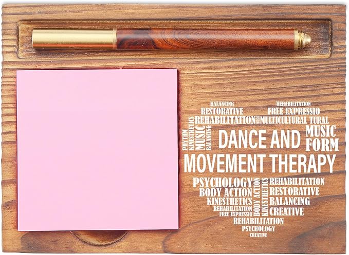 Dance and Form Movement Therapy Desk Organizer, Inspirational Sticky Note Holder, Dance Therapy Heart Design, Gifts for Dance Therapists, Psychologists, and Healthcare Professionals EDP146