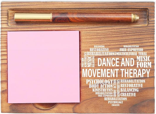 Dance and Form Movement Therapy Desk Organizer, Inspirational Sticky Note Holder, Dance Therapy Heart Design, Gifts for Dance Therapists, Psychologists, and Healthcare Professionals EDP146