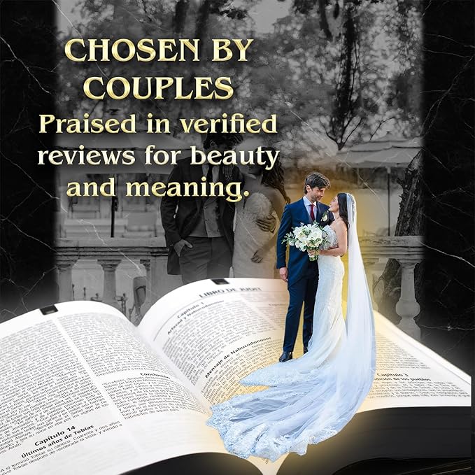 Biblia catolica en español para boda Metalic Beautiful Cover for Wedding Bible - Spanish Bible Large Print - biblia para boda - La biblia en español letra Grande - biblia y Rosario para boda catolica