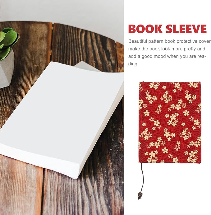 Tofficu Fabric Book Cover Sleeve 8.5X6.4 Inch Protective Softcover Book Cover for Paperbacks Notebooks Bibles with Stitched Flower Design