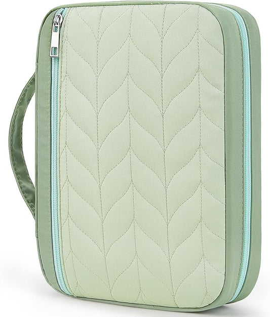 Bible Cover Case for Women, Quilted Bible Cover Bag with Handle for Girls, Bible Carrying Case Study Supplies Accessories for Women