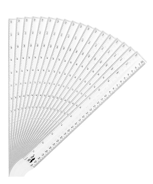 Mr. Pen- Plastic Rulers, 12 Inch, 18 Pack, Easy-to-Read Markings, Scratch-Resistant Design, Durable Clear Ruler for Crafting Office & School, School Supplies, Transparent Bulk Rulers, Measuring Tools