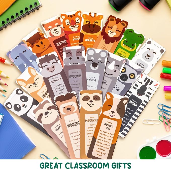 Fun Bookmarks in Bulk for Kids - 40 Pack Kids Book Mark for Reading, Gifts for Students from Teachers, Bookmarks for Boys, Girls, Classrooms Rewards, Reading Incentives