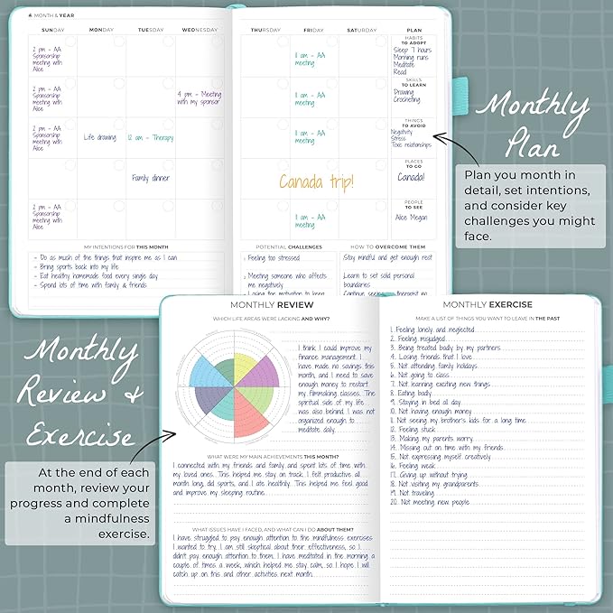 Clever Fox Addiction Recovery Journal – Addiction Treatment Planner & Workbook – Daily Sobriety Journal for Recovery Progress, A5 (Turquoise)