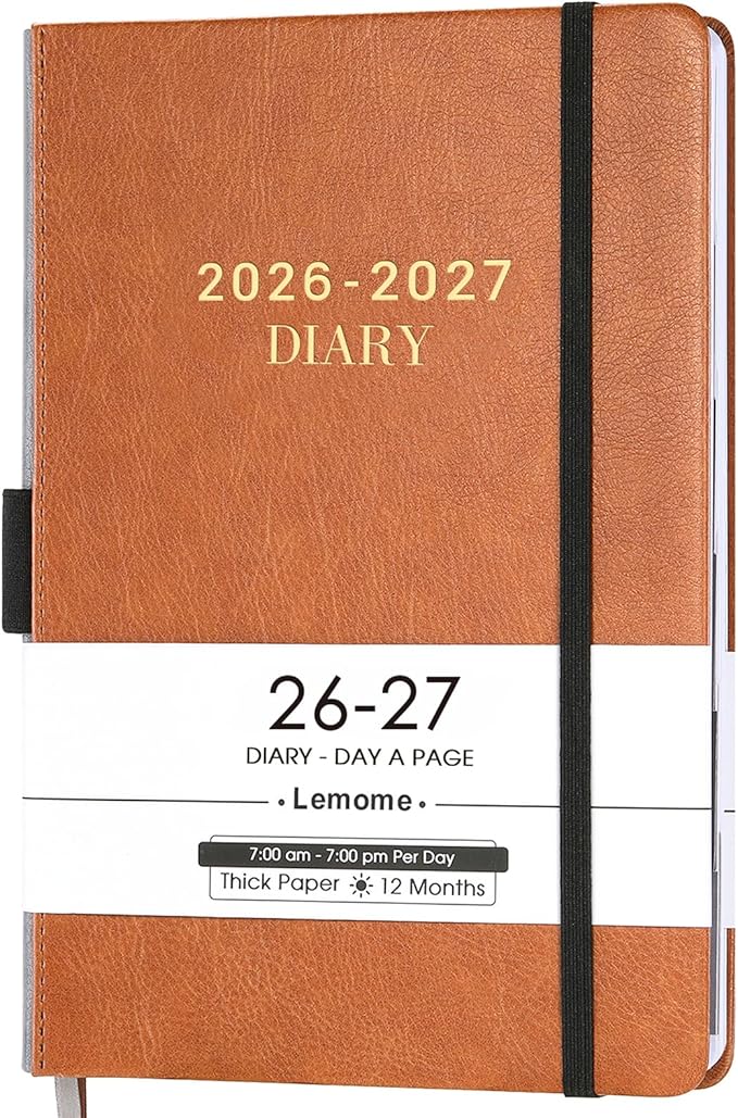 2026-2027 Diary - Daily Planner 2026-2027, July 2026 - June 2027 Appointment Book, 5.75" x 8.5", Hourly Planner with Tabs/Pen Loop/Bookmarks