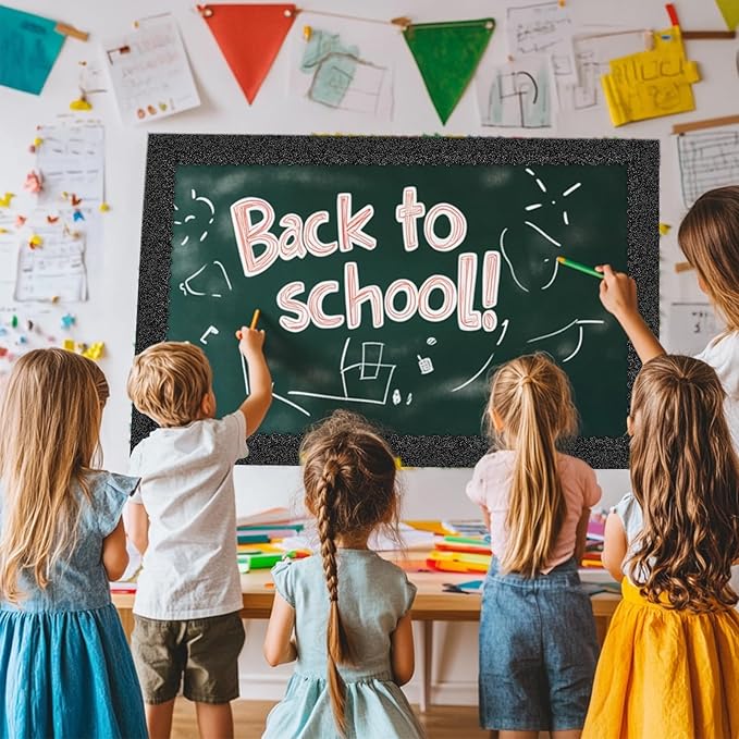 3 Rolls 98.4 Ft Glitter Bulletin Board Borders Set - Black Bulletin Board Decorations for Classroom, Office，School Supplies & Home DIY - Perfect for Teachers, Posters & Birthday Party Decor