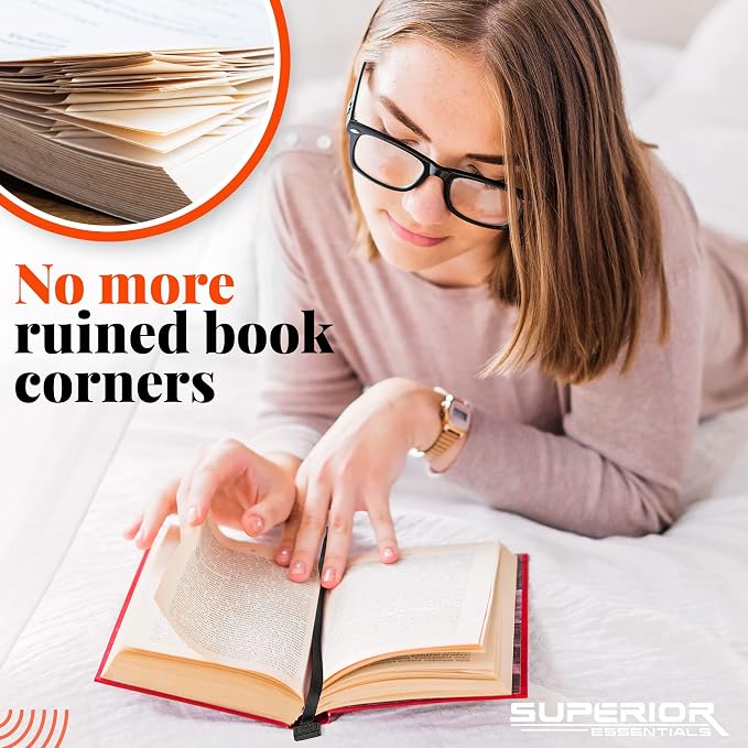 Superior Essentials Planner Magnetic Bookmark - Genuine Leather, Single Long Ribbon Bible Bookmark for Book Lovers - Amplify Your Love for Books with Our Elegant Ribbon Page Marker (1PC, Black)