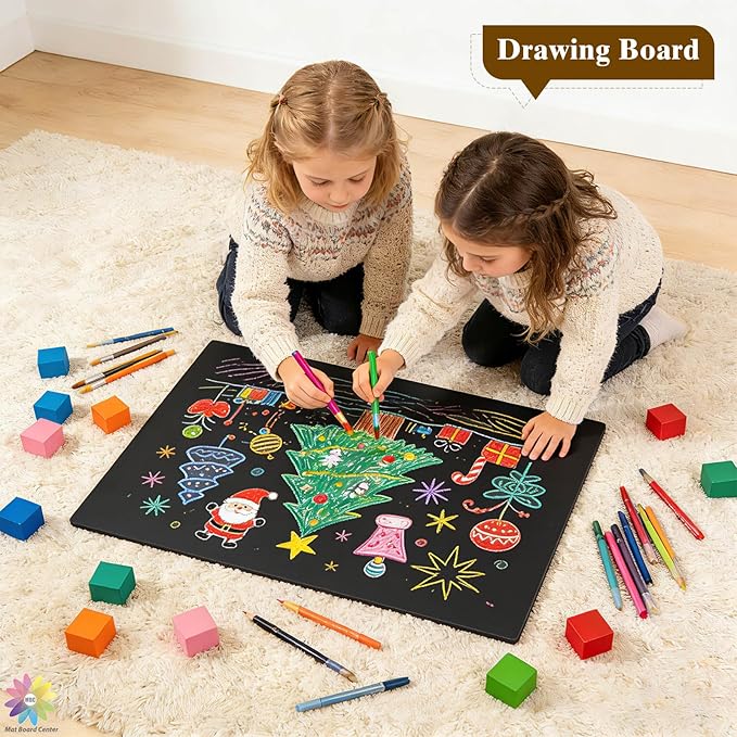 Mat Board Center, 12 Pack 12x18 Black Foam Boards, Acid Free Foam Core Board, 1/8 inch Thick