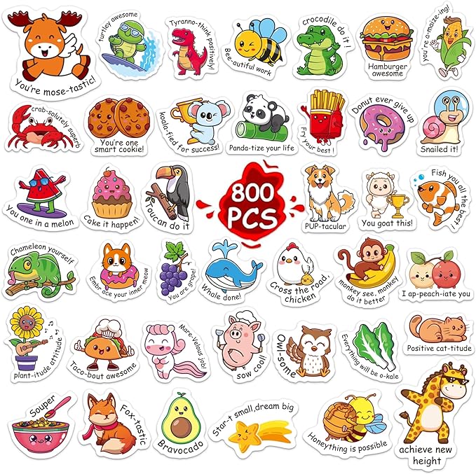 800pcsTeacher Classroom Motivational Stickers for Kids Students (800 pcs Teacher stickers3)