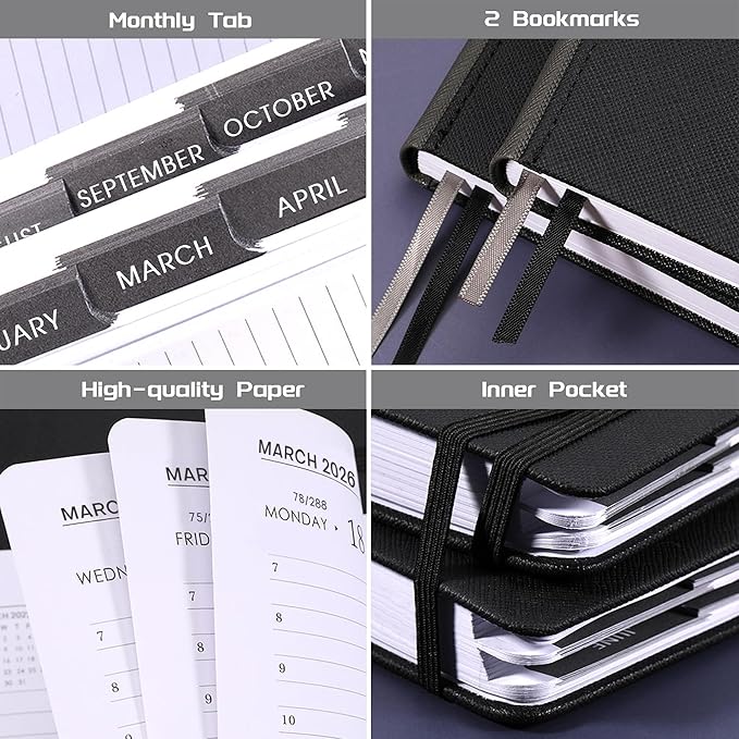2026 Appointment Book & Planner - January 2026 - December 2026, Daily Hourly Planner, 5.75" X 8.25", 60-Minute Interval, Faux Soft Leather Cover, Premium Paper, Academic Calendar, Pen Holder, Inner Pocket
