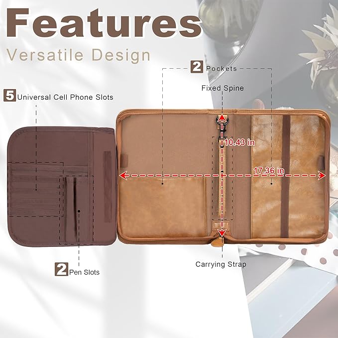 GUEER Bible Cover for Men, Bible Holder, Bible Cover Carrier Carrying Organizer Bag, Zipper and Pockets for Standard Size Bible, Gift for Men (NoLeather Flower)