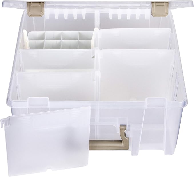 ArtBin 6993SP Super Satchel Double Deep with Papercrafting Accessory Tray, Clear, 1 Satchel & 1 Tray