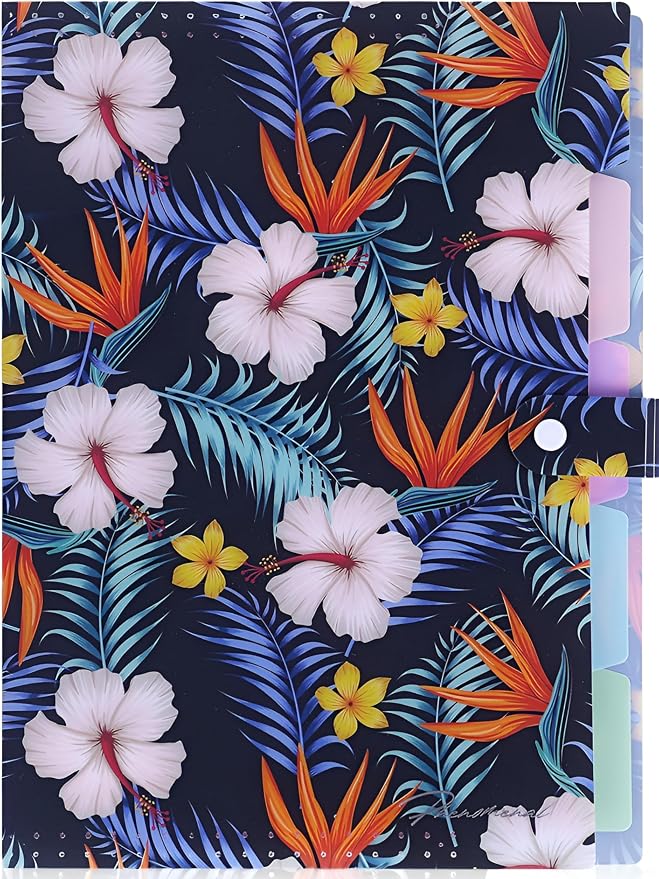 Flower Series Expanding File Folder, Vintage Floral Elegant Funky Cute Retro Document Organizer for Document Arrangement - Black/White Floral