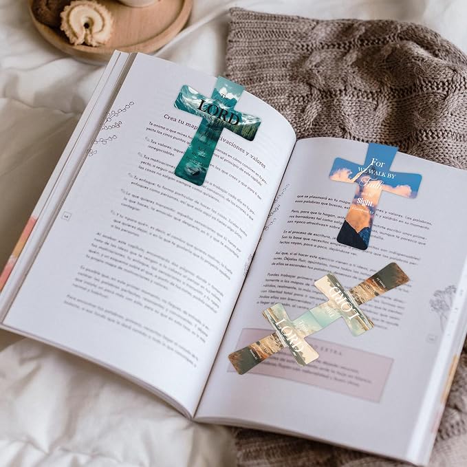 Christian Magnetic Bookmarks for Men, 30 Pcs Bible Cross Magnet Bookmark Clips for Reading, Scripture Faith Book Marks, Inspirational Religious Gifts for Christians Church Members