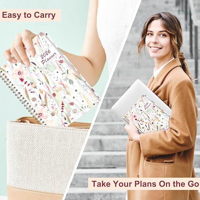 2026 Planner, Weekly and Monthly Calendar Academic Planner, Jan 2026 - Dec 2026, Planning Agenda Book for Desk Accessories and School Supplies - A5 (6.3'' x 8.5'')