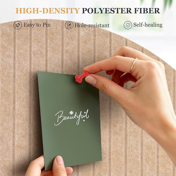 Large Felt Bulletin Board with Self-Adhesive Tape, 96"x48", Cork Board Alternative for Wall, 4-Pack Pin Board Picture Board for Home Office Studio Decor, Includes 120 Pushpins