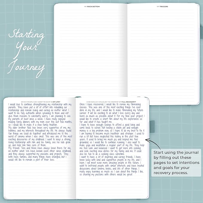 Clever Fox Addiction Recovery Journal – Addiction Treatment Planner & Workbook – Daily Sobriety Journal for Recovery Progress, A5 (Blue Surf)