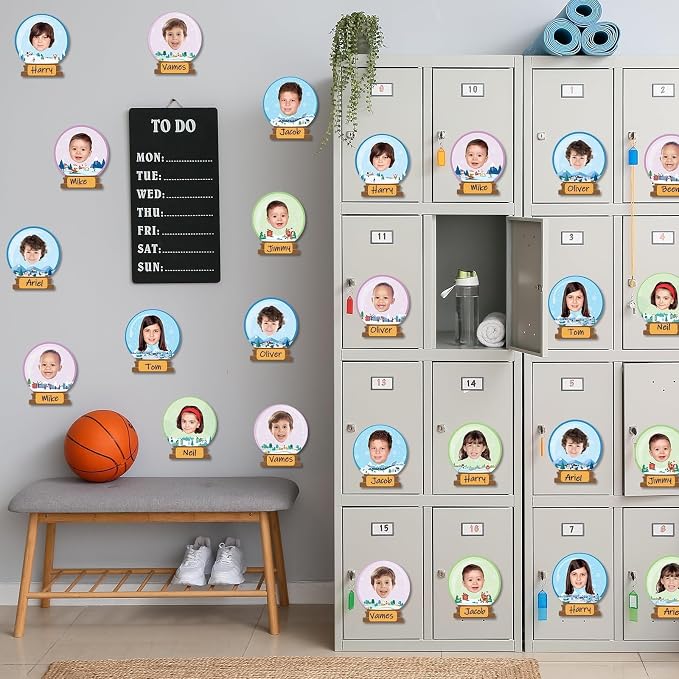 60pcs Winter Theme DIY Cutouts Snow Globe Bulletin Board Decoration Set Christmas Snow Globe Paper Cut-Outs Decor for Winter Holiday DIY Photo Craft Xmas Party School Classroom Wall Door Supplies