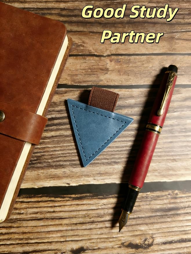Vintage Mark Bookmark with Pen Holder, Magnetic Leather Bookmarks for Men Women Kids Book Lovers, Personalized Magnet Bookmark Clip Page Markers for Student Teacher Gifts Reading Accessories